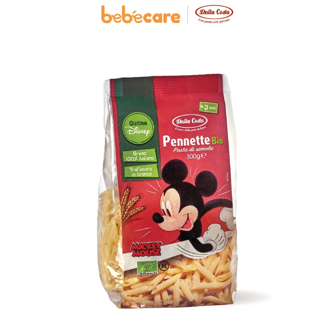 Organic Life (1080)-Nui ống hữu cơ cho bé 300g Dalla Costa Organic Disney Pasta Penne